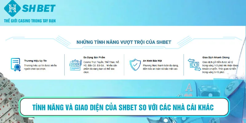 Tính năng và giao diện của SHBET so với các nhà cái khác